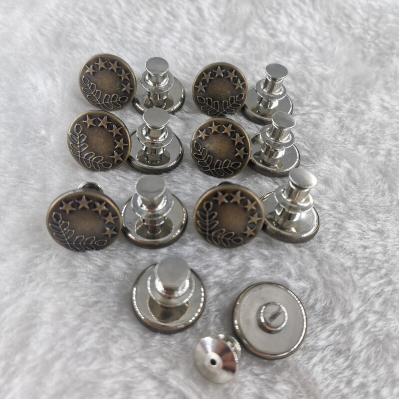 8 sets a pack of 1.7cm, upgraded jeans metal buttons instant buckle, seamless suitable for jeans button replacement
