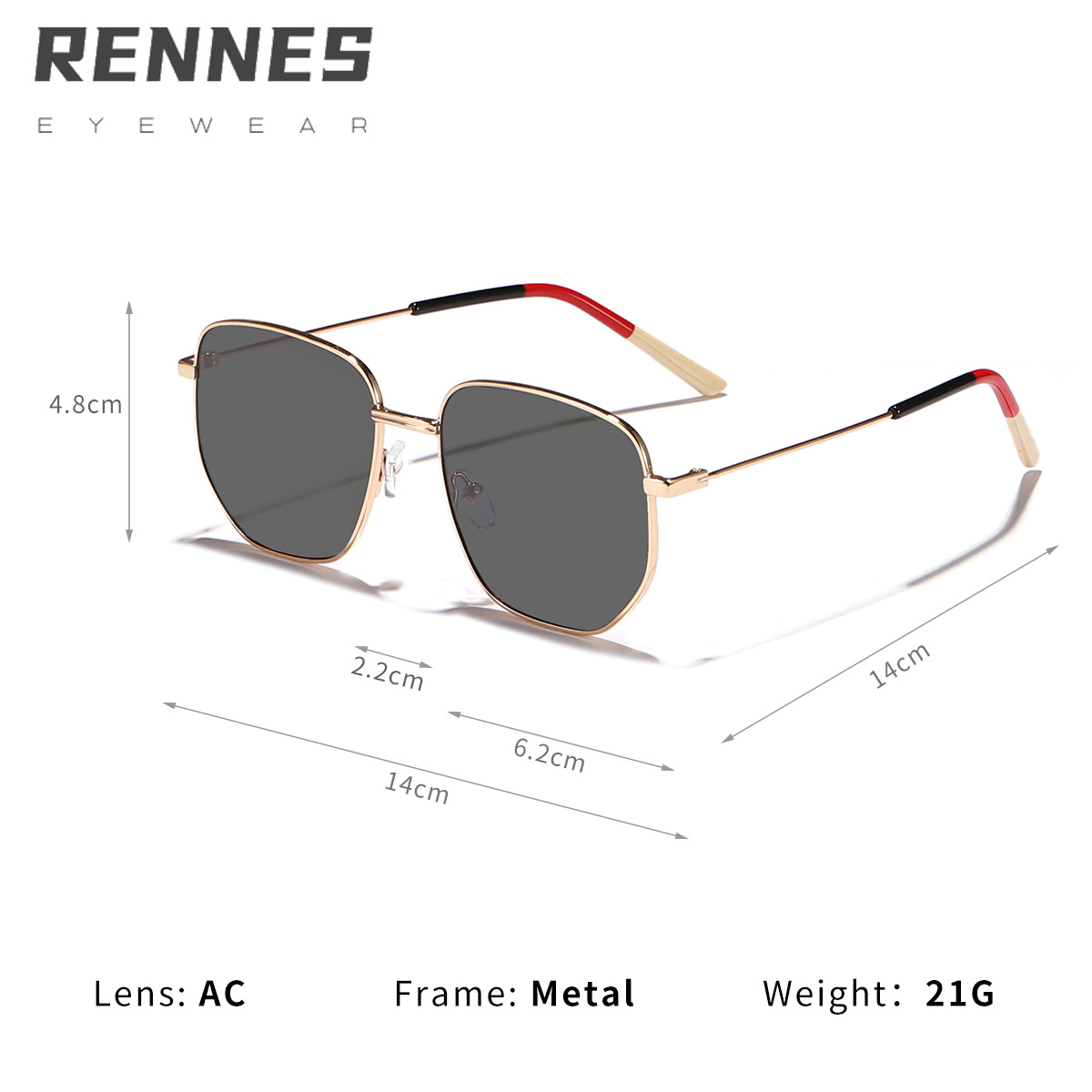 Dijia gafas de sol clásicas de alta gama 30061 2022 nuevas gafas de sol de polígono marco retro gafas de sol