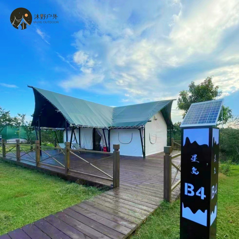 Muye tienda de campaña al aire libre hotel resort dos dormitorios y una sala de estar gran techo tienda de campaña Hotel
