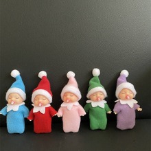 跨境圣诞精灵娃娃 Christmas baby elf迷你圣诞玩偶搪胶公仔玩具