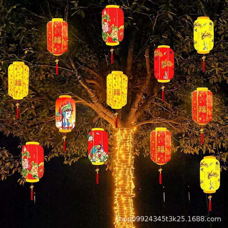 元旦节日装饰灯led发光立体福字灯笼户外景区物业亮化过年红灯笼