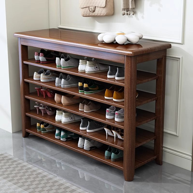 All Solid Wood Multi-Layer Shoe Rack Indoor Entrance Living Room Shoe Rack Home Door Shoe Stool Large Capacity Storage Shoe Cabinet
