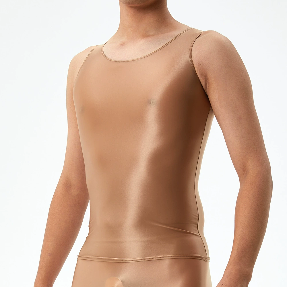 Жирный глянцевый шелковистый высокий пугай большой размер жилет дышащий сексуальный прозрачный европейский и американский трансграничный Amazon ebay AliExpress