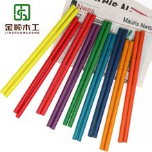 源头厂家彩色木棒榉木棍 圆棒七彩儿童玩具diy创意木杆木棒