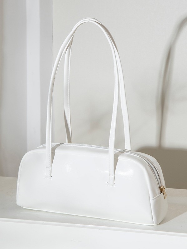 Bolso de Hombro y Axilar de Mano en Color Liso de PU Empalmado para Uso Diario