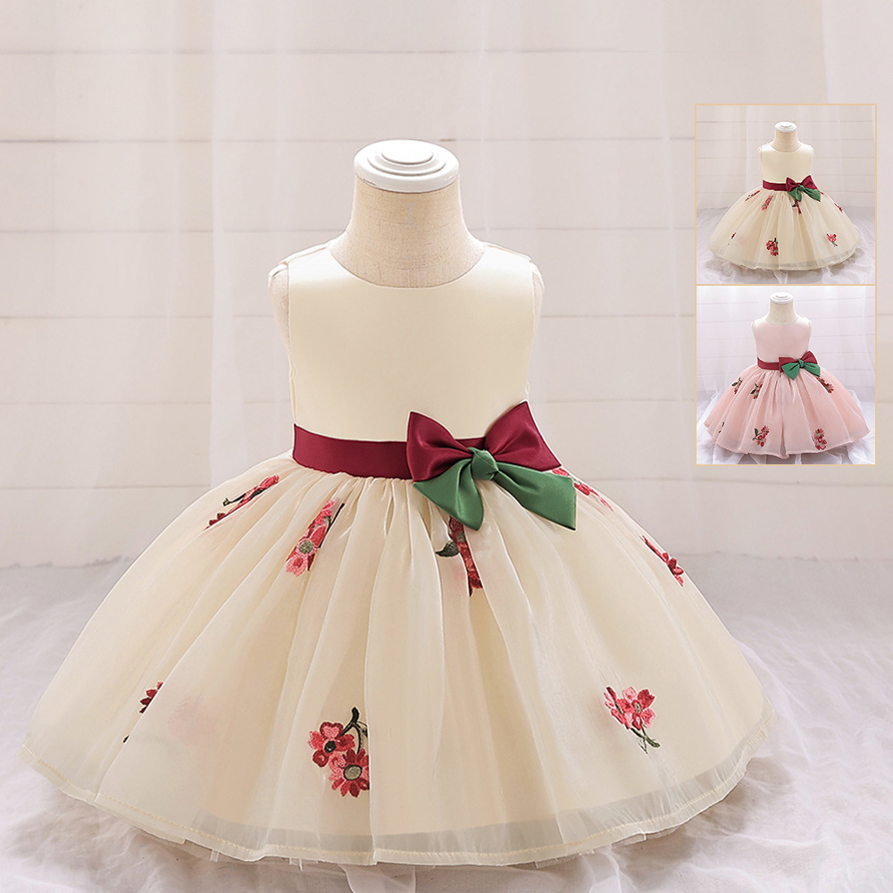 Vestido de banquete de cumpleaños de bebé infantil nuevo vestido de princesa Bordado de hilo de vidrio europeo y americano transfronterizo