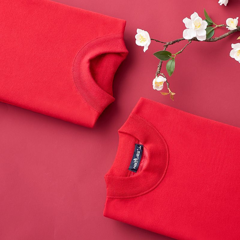 남성과 여성, 엄마와 아빠, 용의 해면, 큰 빨간 가을 옷과 바지를위한 노인 조디악 열 속옷 세트