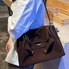 包包女2025早秋新款高级感腋下包大容量麂皮软牛皮通勤托特包静奢