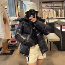 跨境25fw毒家高版本双拉链三色条纹拉链门禁可拆卸帽子夹克羽绒服