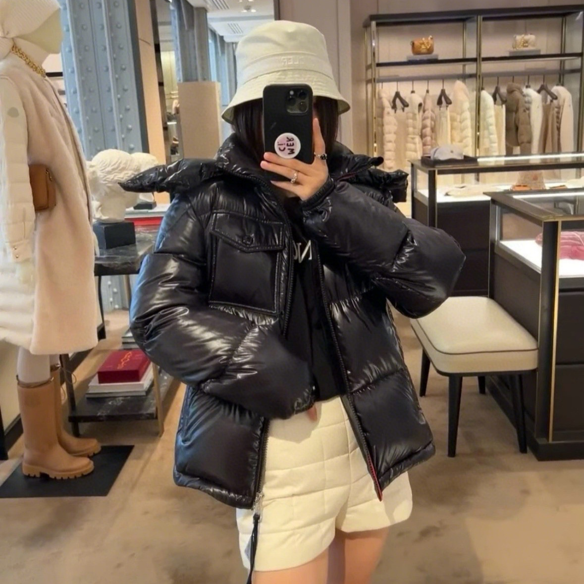 跨境25fw毒家高版本双拉链三色条纹拉链门禁可拆卸帽子夹克羽绒服