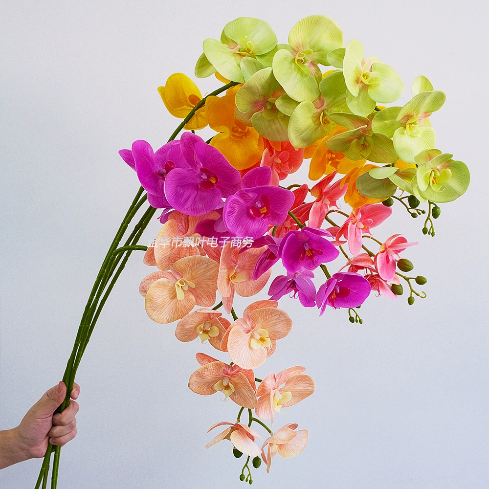 Роскошь лёгкий ins девяти-главая Phalaenopsis искусственный цветок фальшивка композиция флористический стол декоративный цветок композиция украшение изделия