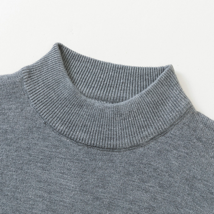 Men's Knitted Jumper With Semi High Neck Casual Warm Base Layer_voghion.com