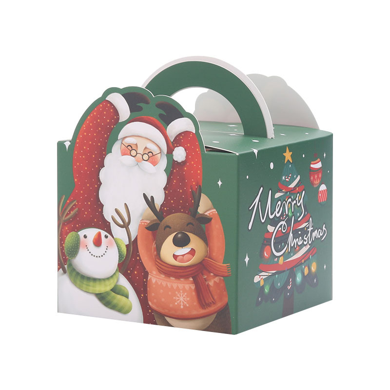 Nueva Navidad Apple caja portátil caja de fruta de seguridad de dibujos animados regalo de Navidad caja de color galleta caja de dulces
