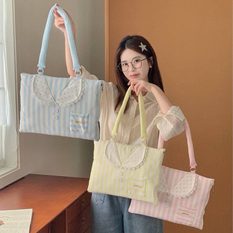 Korean ins striped shirt laptop shoulder bag suitable for iPad, MacBook 10-15.6inch inner sleeve bag Korean ins striped shirt laptop shoulder bag suitable for iPad, MacBook 10-15.6inch inner sleeve bag
