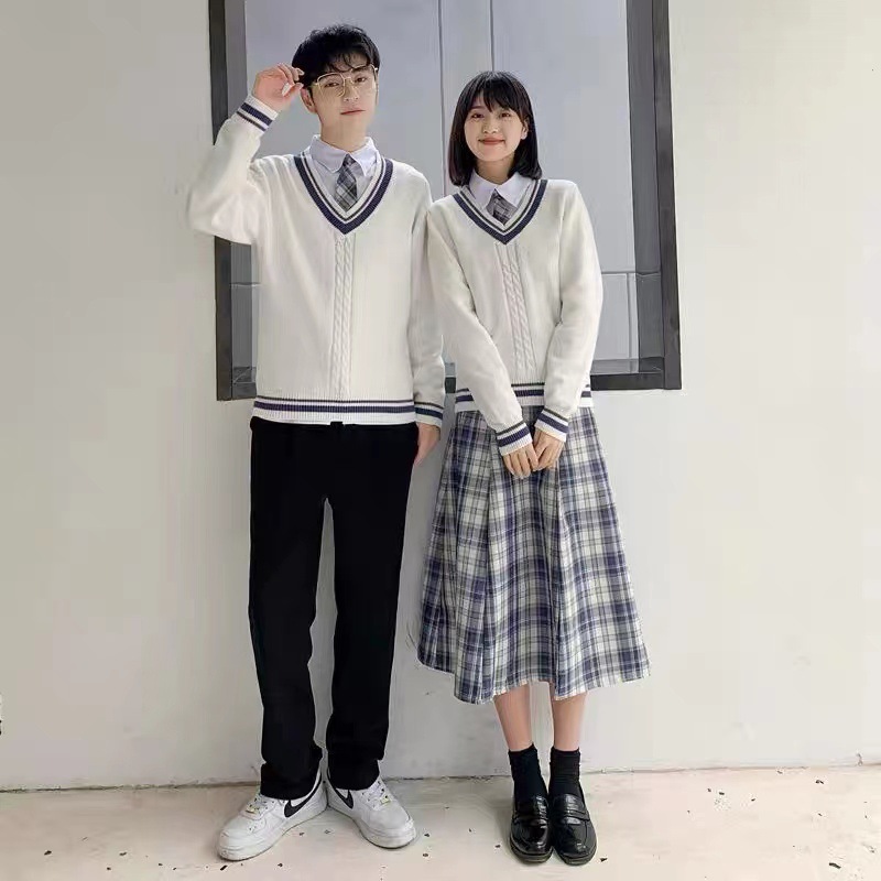 现货温柔一刀jk制服毛衣套头长袖学院风上衣男女秋冬外穿针织校服