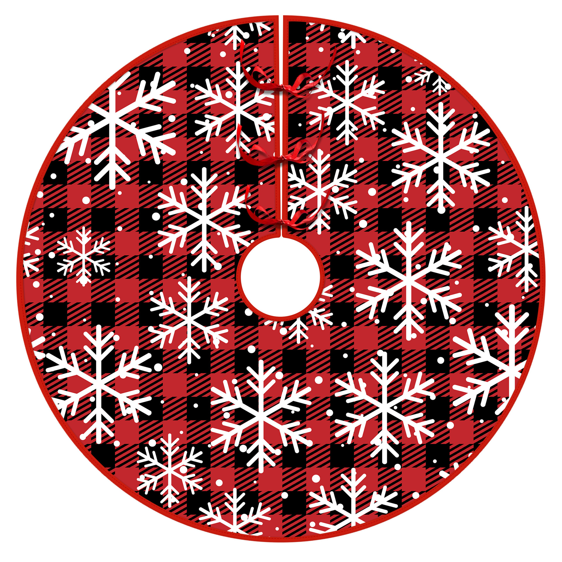 Falda del árbol de Navidad Decoración navideña falda del árbol muñeco de nieve Decoración del árbol de Navidad Alces rojos Falda del árbol de Santa