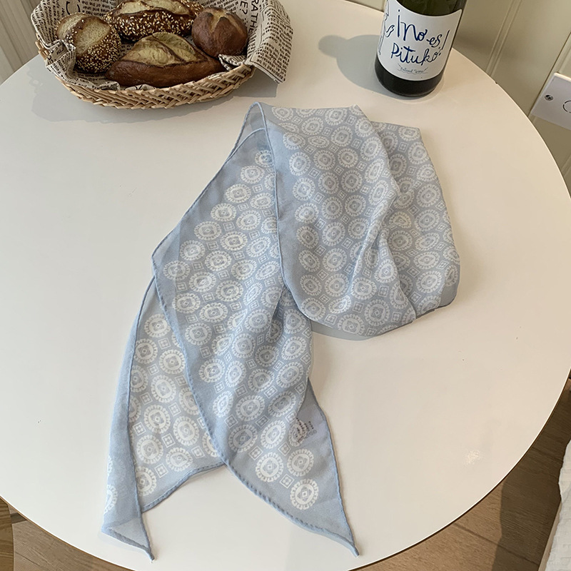 Pañuelo de seda, banda larga, estilo de primavera y verano de alta calidad, bufanda de decoración literaria, bufanda de todo fósforo, cinta, cintura, bufanda de seda para mujer al por mayor