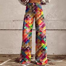 D 10226 3D print denim flared pants ӡ����ţ��΢��ѝ�羳