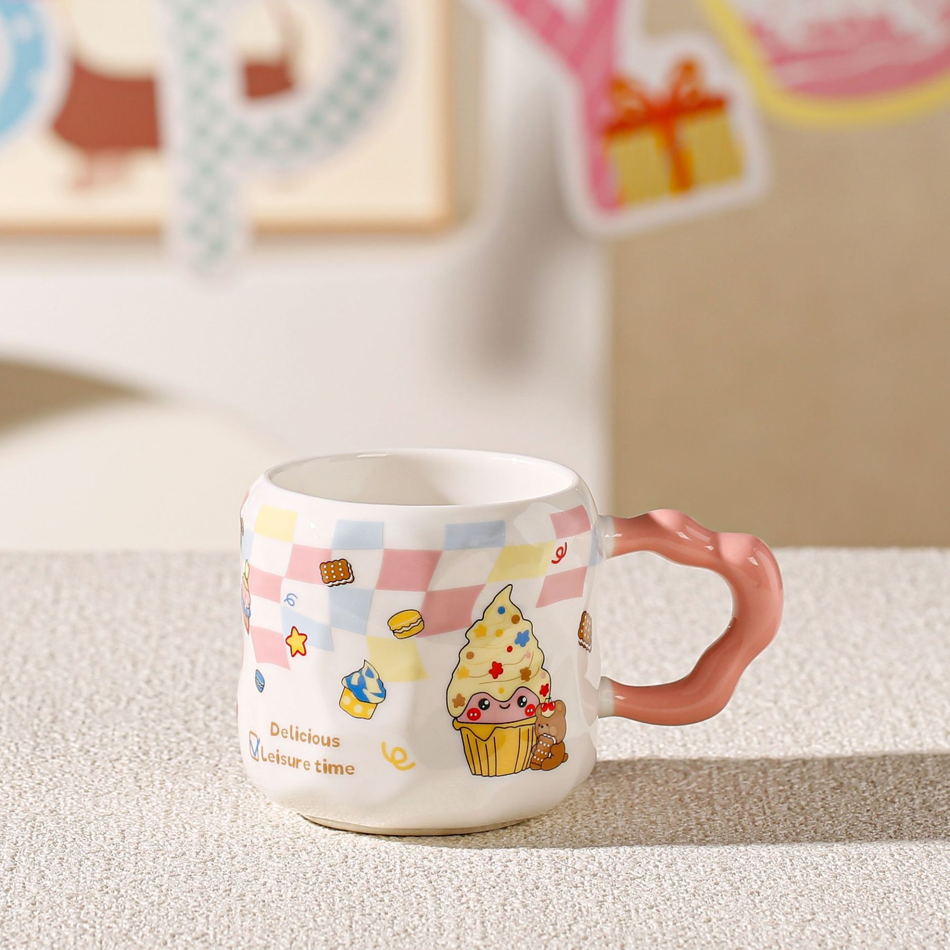 Taza de helado con diseño de perro salchicha, adorable taza de cerámica para beber, taza de café para oficina, con logo personalizado image 10