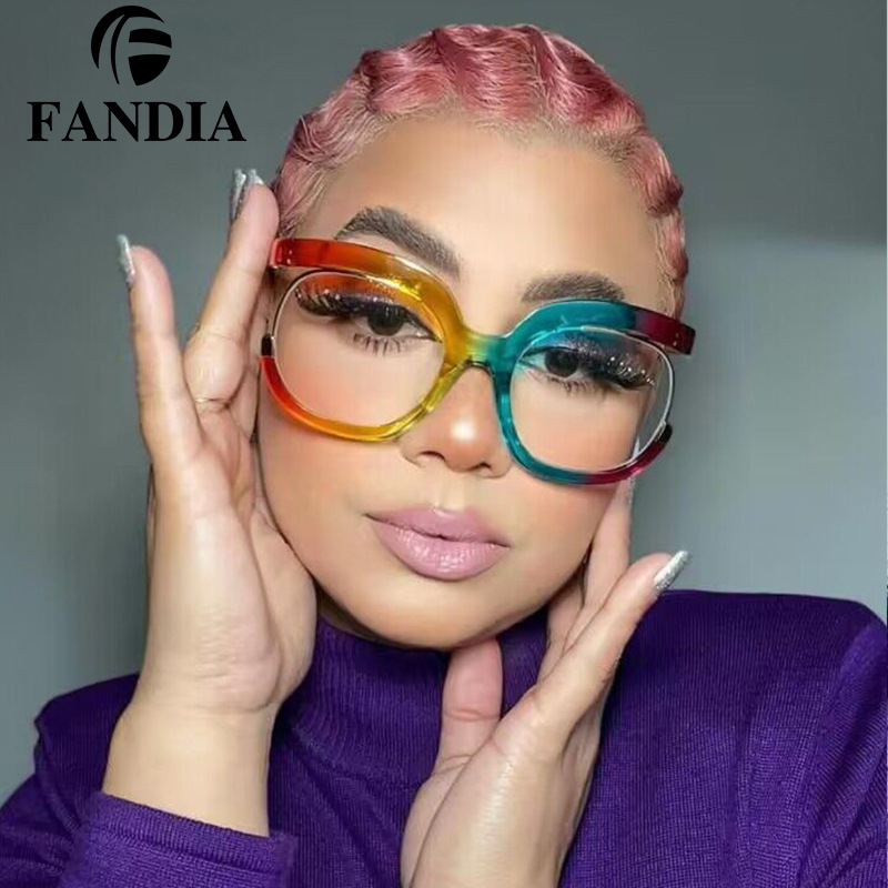 92104 empuje caliente Amazon gran marco anti-azul luz gafas europeo y americano marco de moda gafas mujeres pueden coincidir miopía gafas