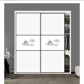 可定衣柜门移门卧室推拉门铝合金滑动门防划耐磨实木衣橱移门其他