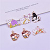 Cartoon snails, cup, piano, metal jewelry, pendant, earrings, necklace with accessories, cat, flowered