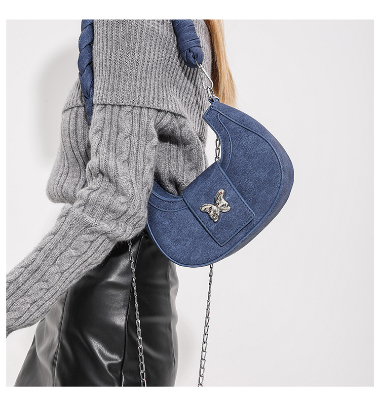 Popolare nicchia denim catena di moda piccola borsa per le donne 2023 nuova tracolla in tessuto borsa per ascella piccola borsa quadrata in stile occidentale_voghion.com