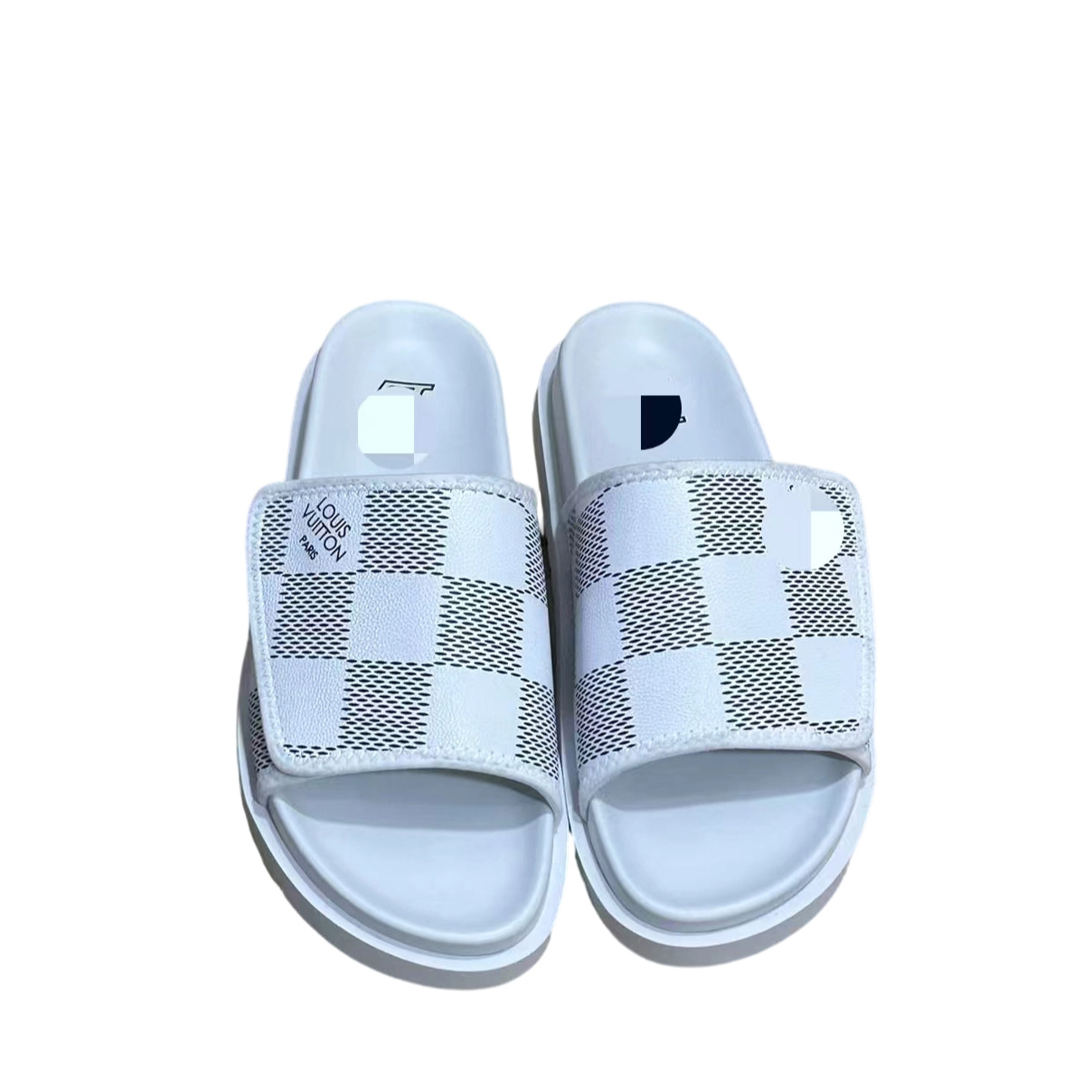 Zapatillas de playa casuales con relieve de cuadrícula transpirables sandalias para el hogar / exterior con cuero de vaca