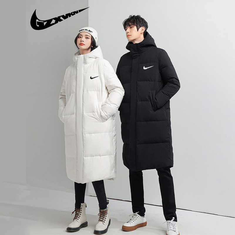 Men's Clothing 2025 Winter New Mid-Length down Jacket Men's Hooded Warm Sports Casual Student Couple Coat Women