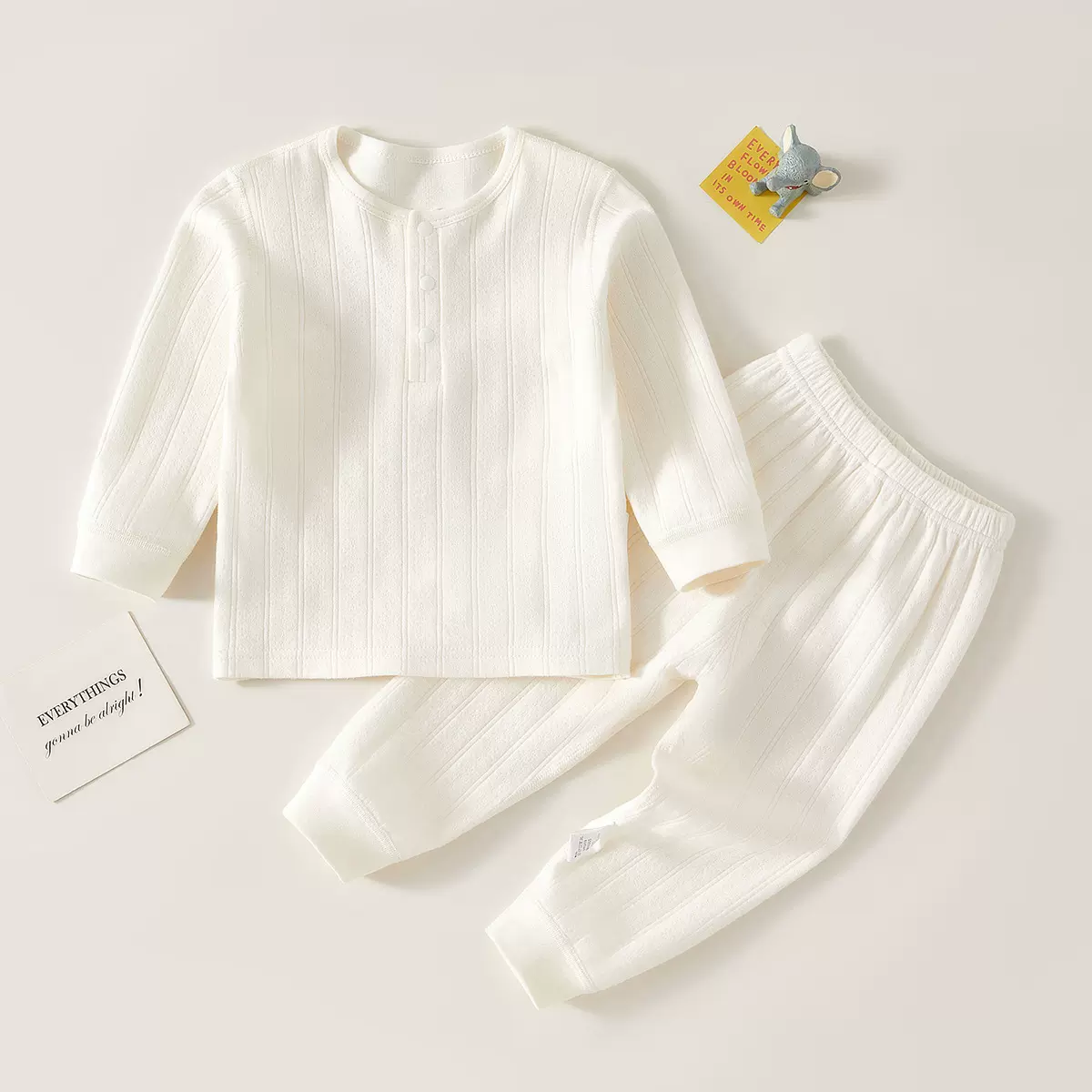 婴儿秋衣秋裤套装纯棉男宝宝保暖内衣分体家居服女童长袖睡衣打底