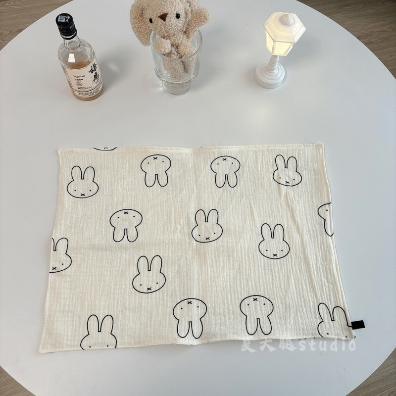 肌にキスするins風日本miffyミッフィーウサギ純綿糸テーブルマット家庭用タオル断熱マット水洗い可能|undefined