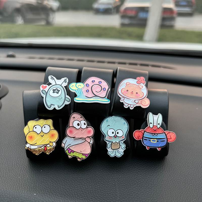Gancho de coche, gancho trasero del asiento trasero, suministros de coche, soporte de carga, lindo Bob Esponja, dibujos animados
