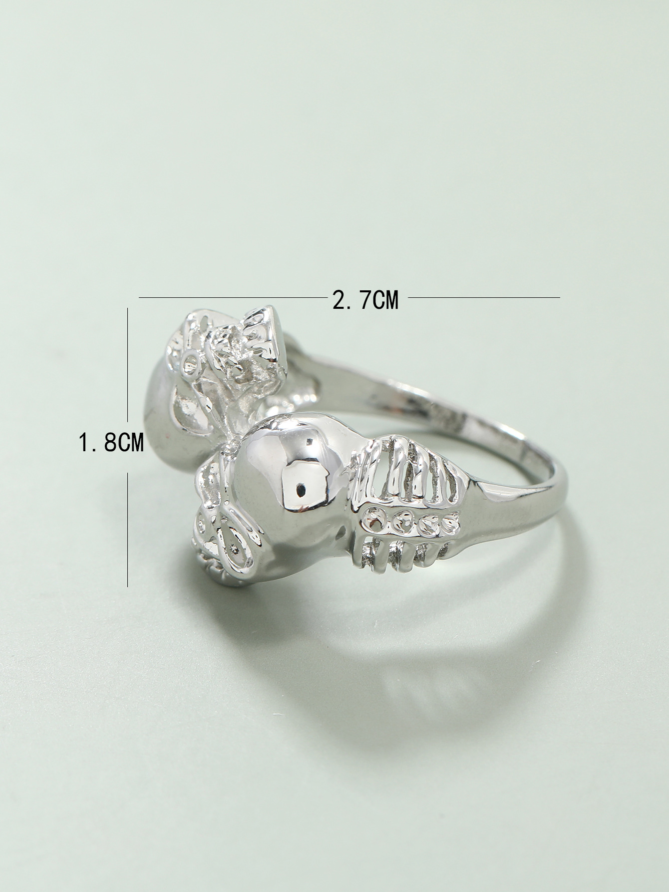 Wholesale Jewelry Retro Double Skull Ring Nihaojewelry display picture 5