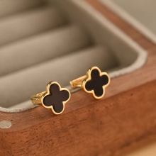 四叶草耳扣女小巧精致时尚百搭简约小众设计耳环耳饰新款爆款代发