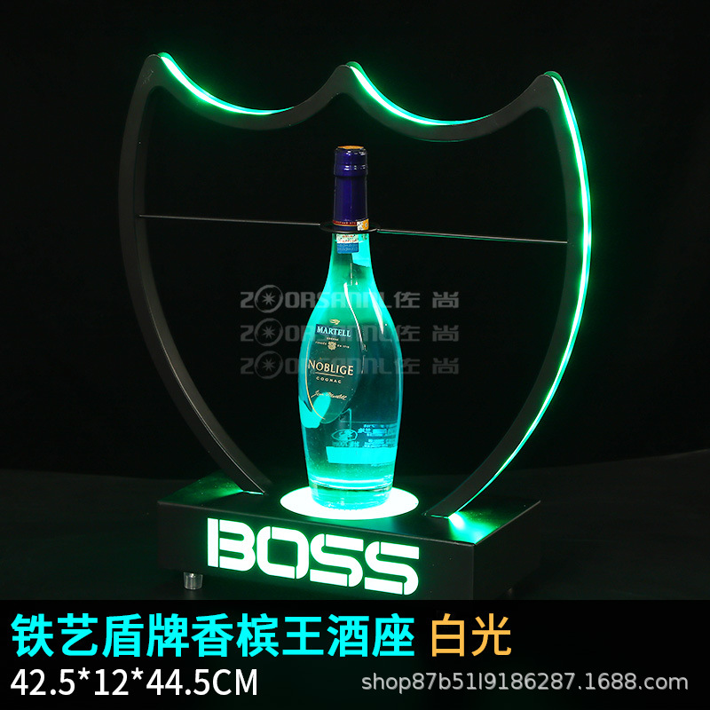 Champagne King asiento del vino bar no KTV asiento del vino de acero inoxidable LED vino extranjero soporte inferior XO Champagne estante del vino rojo soporte de exhibición del vino extranjero