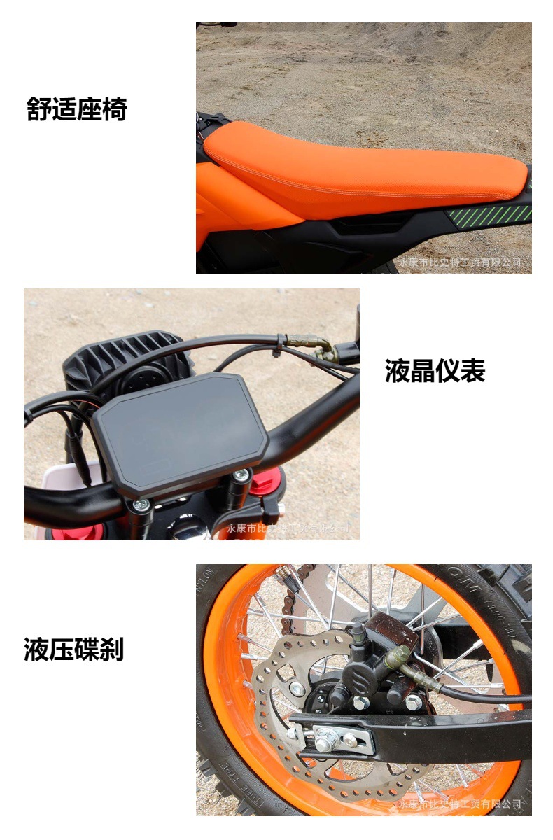 1200W Electric Off-Road Vehicle, Mountain Motorcycle, 48V20.8A Competitive Racing Lithium Battery, Adult Model