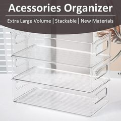 デスクトップ収納ボックスアクリル大容量ボックス透明冷蔵庫本化粧品収納整理ボックスプラスチック