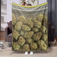 跨境趣味几何法兰绒午休盖毯厂家直供数码印花双面绒爆款毛毯批发