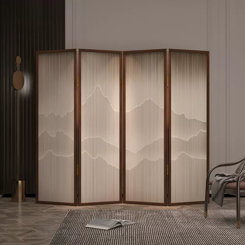 屏风隔断客厅折叠移动挡板进门遮挡简约现代新中式办公室酒店折屏