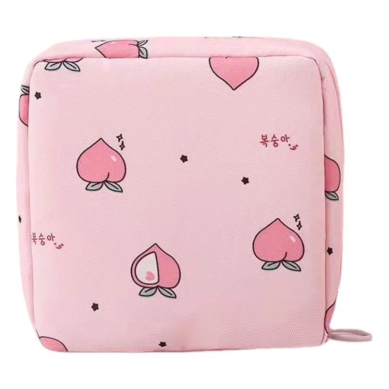 Tía de dibujos animados toalla bolsa de almacenamiento chica estudiante servilleta sanitaria bolsa portátil de gran capacidad multifuncional bolsa mensual