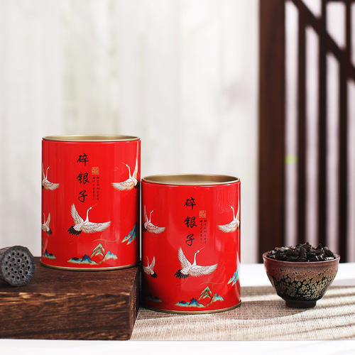 A large quantity of wholesale Aromatized Silver Needle Tea Stone Fossil Yunnan Menghai Pu-erh Tea Raw Tea 1 pound 5 cans per set, dropshipping