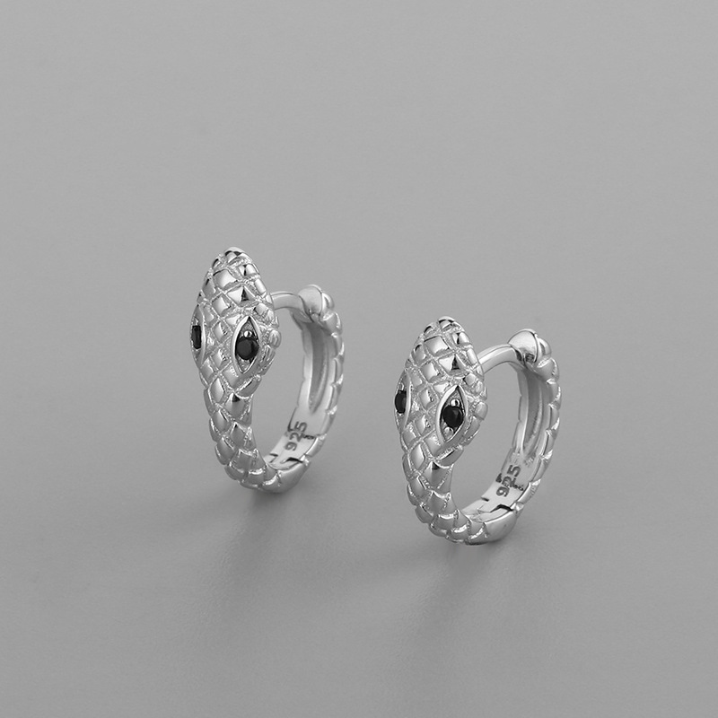 1 Paire Vêtement De Rue Serpent Le Cuivre Incruster Zircon Des Boucles D'oreilles display picture 2