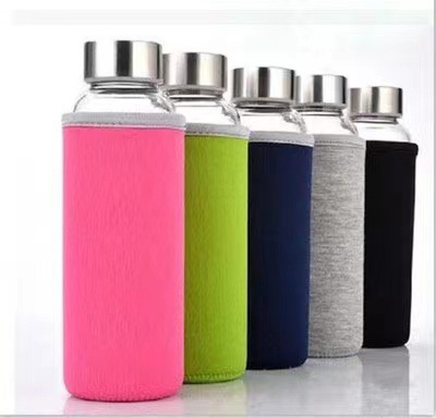 外貿新款耐高溫時尚單層玻璃杯戶外運動水杯創意大容量玻璃瓶禮品