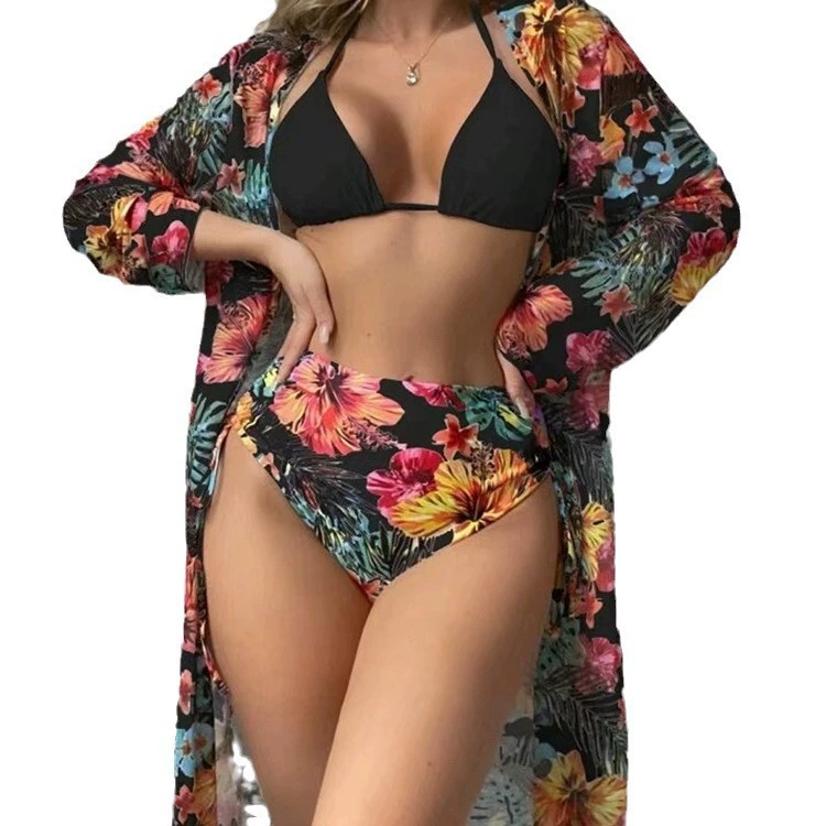 Купальник, сексуальный, с длинным рукавом, раздельный, AliExpress, для импорта, облегающий, комплект из 3 предметов