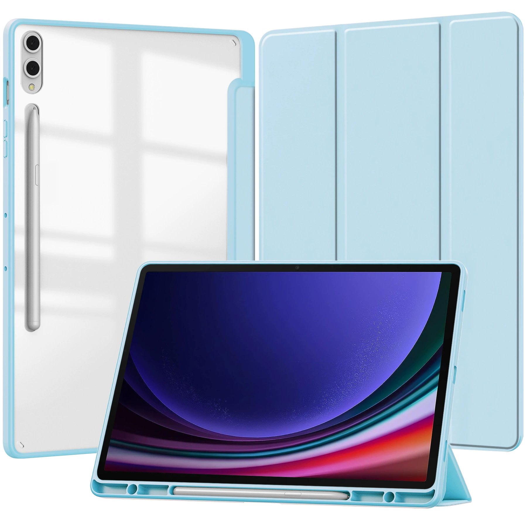 Подходит для планшета Samsung Galaxy Tab S11, защитный чехол S9, прозрачный, из акрила, с защитой от изгиба, с отсеком для ручки, 2023