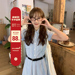 陆小团团盐系竖条纹连衣裙女2025夏季新款法式气质显瘦钓系约会裙