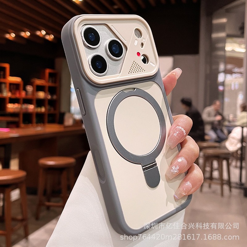 Lentes irregulares gran ventana de segundo cambio para iPhone17PRO teléfono móvil Apple 11 imitación de soporte de succión magnética original
