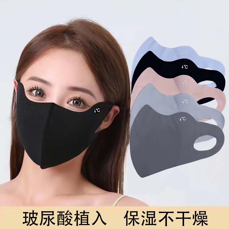 立体无痕UPF50+可水洗玻尿酸冰丝防晒口罩女新款护眼角防紫外线