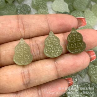 Hetian Jade Qinghai material carving gourd pendant DIY accessories small slip pendant bracelet jade jewelry wholesale factory