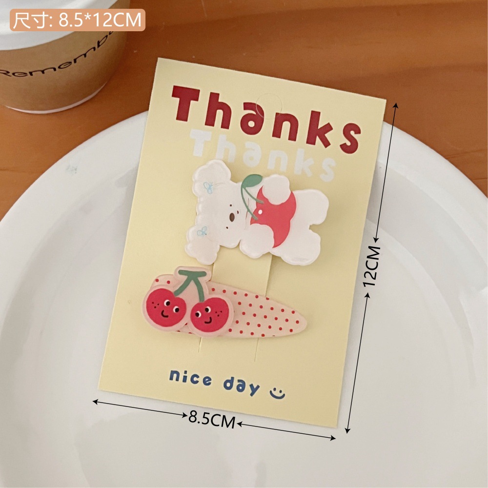 2 paquetes de jugos de moda creativos, pinza para el cabello sin costuras, accesorios para el cabello, pinza para el flequillo lateral de la niña de la fruta, pinza para el cabello rota, tocado